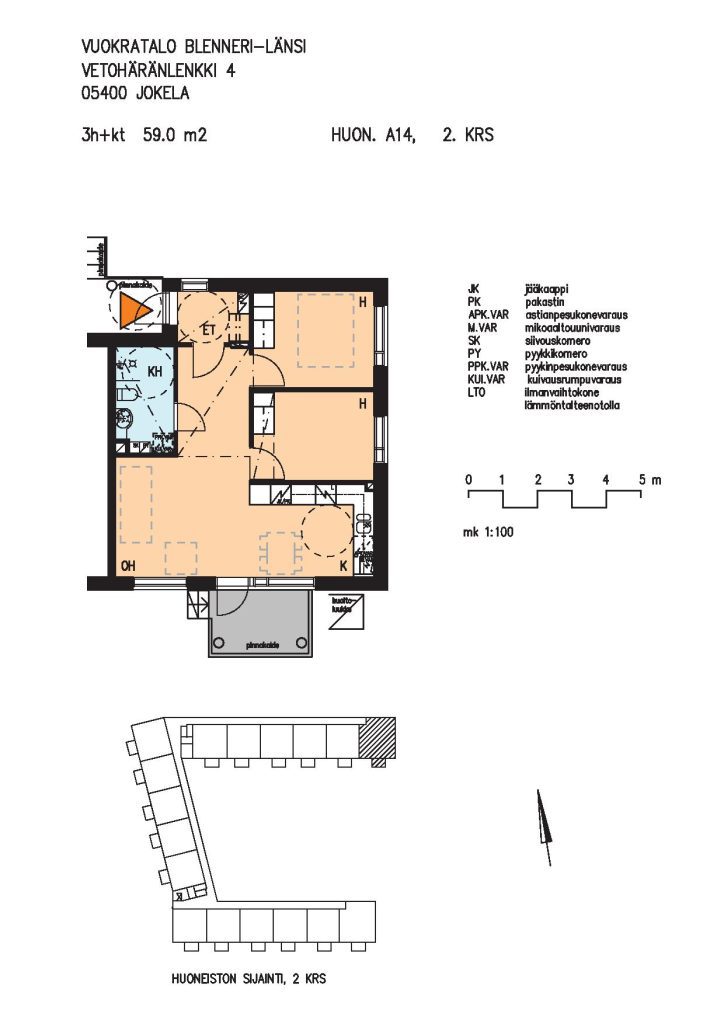 Blenneri II, Vetohäränlenkki 4 Huon. A14. 3 huonetta + keittiö